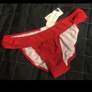 New jessica Simpson red bikini bottoms size small